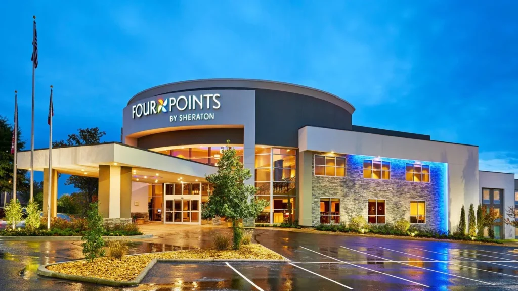 Four Points by Sheraton exterior at dusk